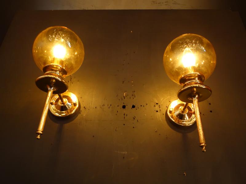 レトロオレンジガラスシェードウォールランプ　LCB 0641（3）