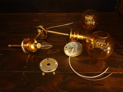 レトロオレンジガラスシェードウォールランプ　LCB 0641（C1）