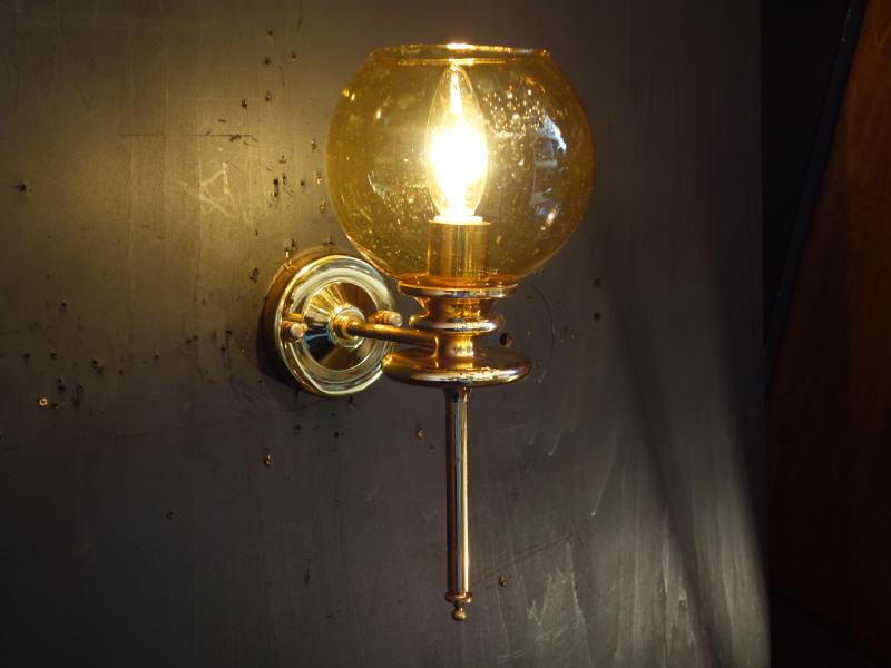amber shade gold wall lamp 1灯