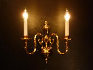 Italian brass wall lamp 2灯