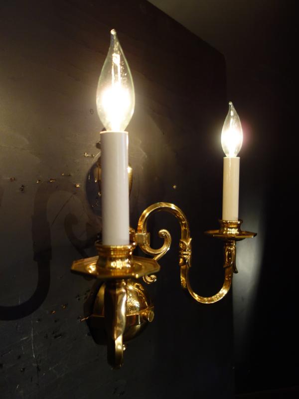 レトロ光沢ゴールド色真鍮ウォールランプ　LCB 0644（4）