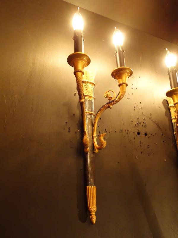 ゴールド×黒 鳥モチーフ付きウォールランプ LCB 0646(4)