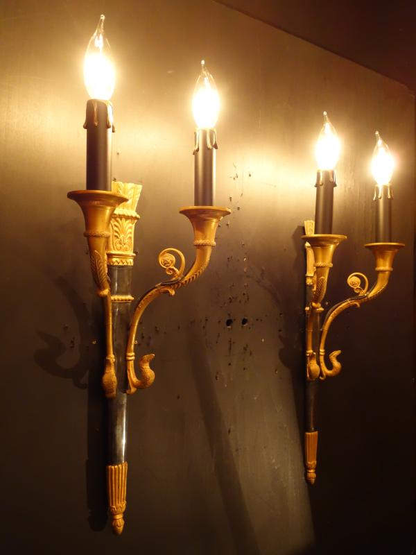 ゴールド×黒 鳥モチーフ付きウォールランプ LCB 0646(5)