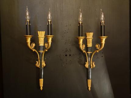 ゴールド×黒 鳥モチーフ付きウォールランプ　LCB 0646（C2）