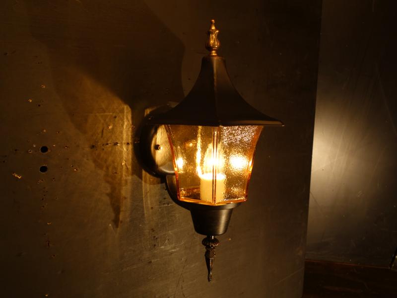 amber glass black lantern wall lamp 1灯