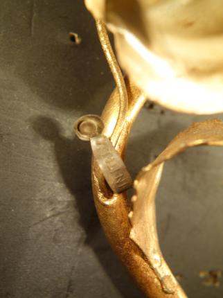 ゴールドリーフお花つきウォールランプペア　LCB 0656（C4）