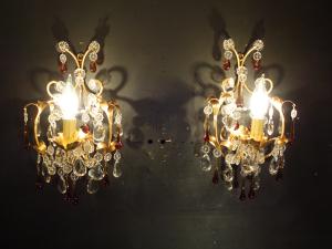 French gold leaf wall lamp 1灯 2P SET
