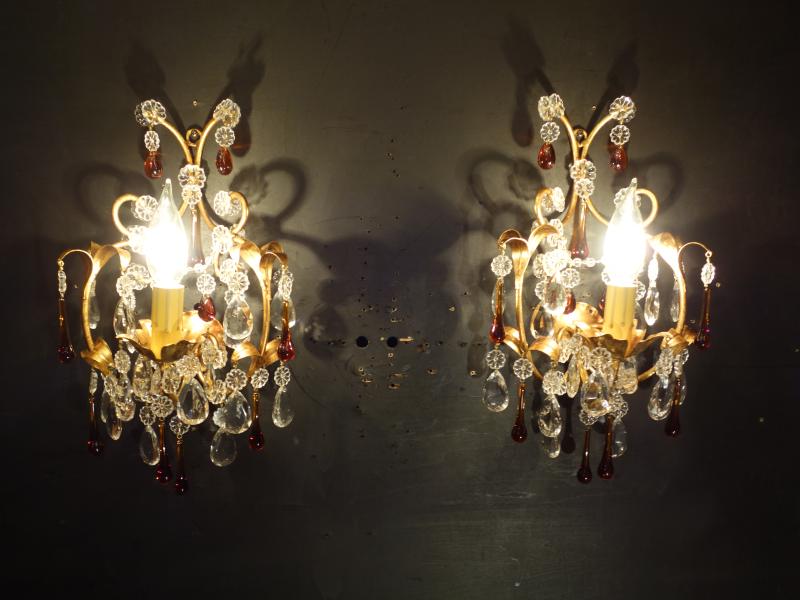French gold leaf wall lamp 1灯 2P SET