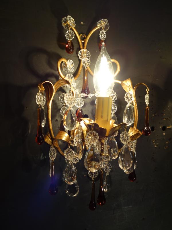 ゴールドリーフクリスタル付きウォールランプ　LCB 0659（3）