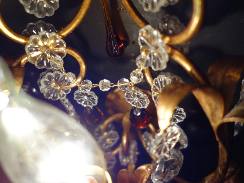 ゴールドリーフクリスタル付きウォールランプ　LCB 0659（6）