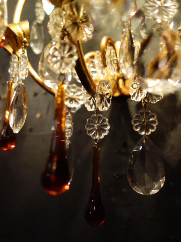 ゴールドリーフクリスタル付きウォールランプ　LCB 0659（7）