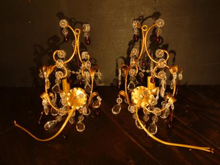 ゴールドリーフクリスタル付きウォールランプ　LCB 0659（C1）