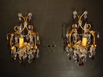 ゴールドリーフクリスタル付きウォールランプ　LCB 0659（C2）