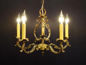 French brass cage chandelier 5灯