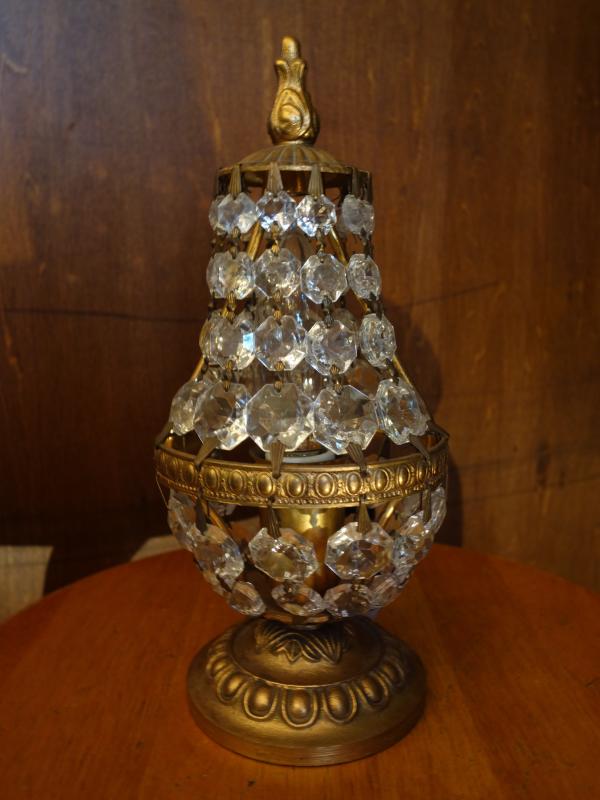 ビンテージ洋梨型テーブルランプ　卓上クリスタルシャンデリア　LCT 0227（5）