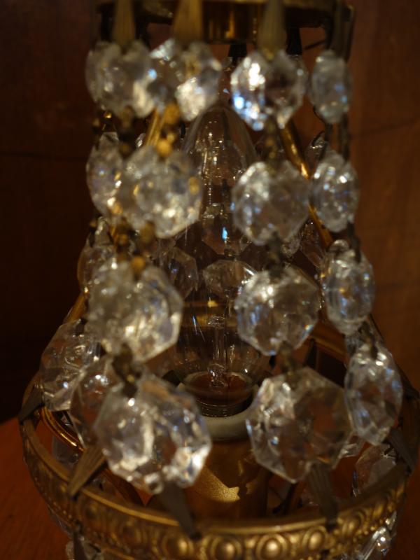 ビンテージ洋梨型テーブルランプ　卓上クリスタルシャンデリア　LCT 0227（7）