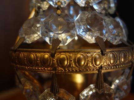 ビンテージ洋梨型テーブルランプ　卓上クリスタルシャンデリア　LCT 0227（C1）