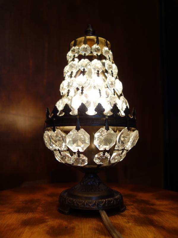 ビンテージ洋梨型テーブルランプ　卓上クリスタルシャンデリア　LCT 0228（3）