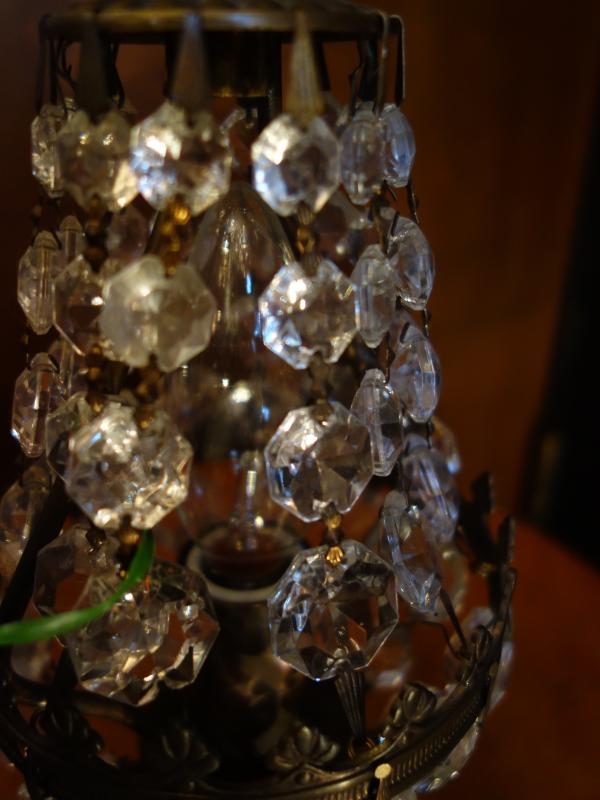 ビンテージ洋梨型テーブルランプ　卓上クリスタルシャンデリア　LCT 0228（7）