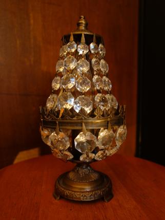 ビンテージ洋梨型テーブルランプ　卓上クリスタルシャンデリア　LCT 0228（C1）