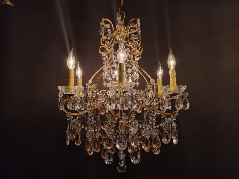 ゴールドリーフ　フレンチシャンデリア　8灯　インテリア照明　リビング照明　吹き抜け　LFH 0063/6/almond rose（5）