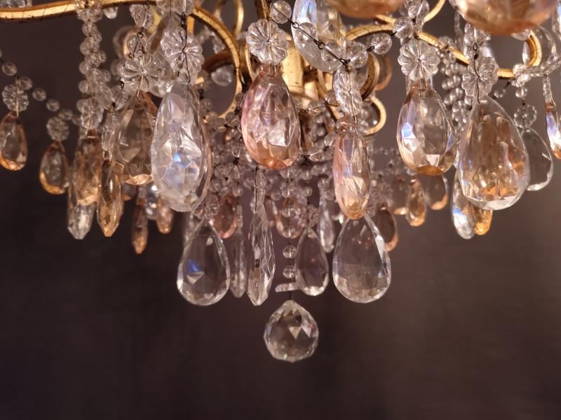 ゴールドリーフ　フレンチシャンデリア　8灯　インテリア照明　リビング照明　吹き抜け　LFH 0063/6/almond rose（7）