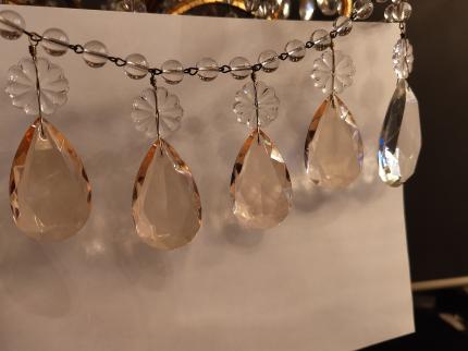 ゴールドリーフ　フレンチシャンデリア　8灯　インテリア照明　リビング照明　吹き抜け　LFH 0063/6/almond rose（C4）