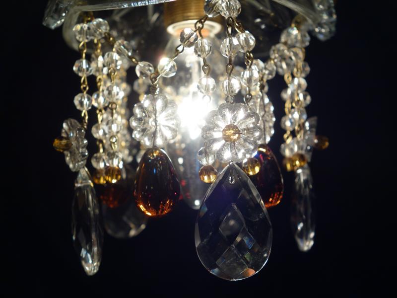 ペンダントライト　アンティーク・ヴィンテージ　LCH 1276　Czechoslovak crystal pendant lamp 1灯（4）