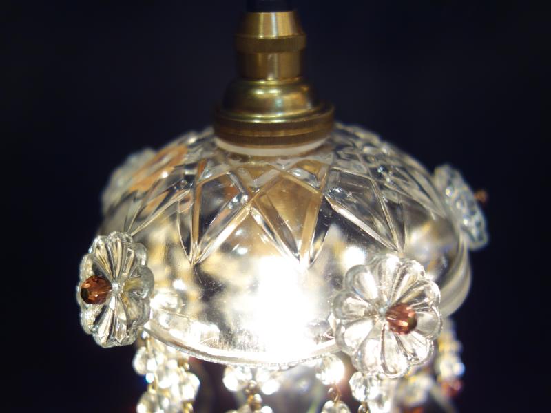 ペンダントライト　アンティーク・ヴィンテージ　LCH 1277　Czechoslovak crystal pendant lamp 1灯（3）