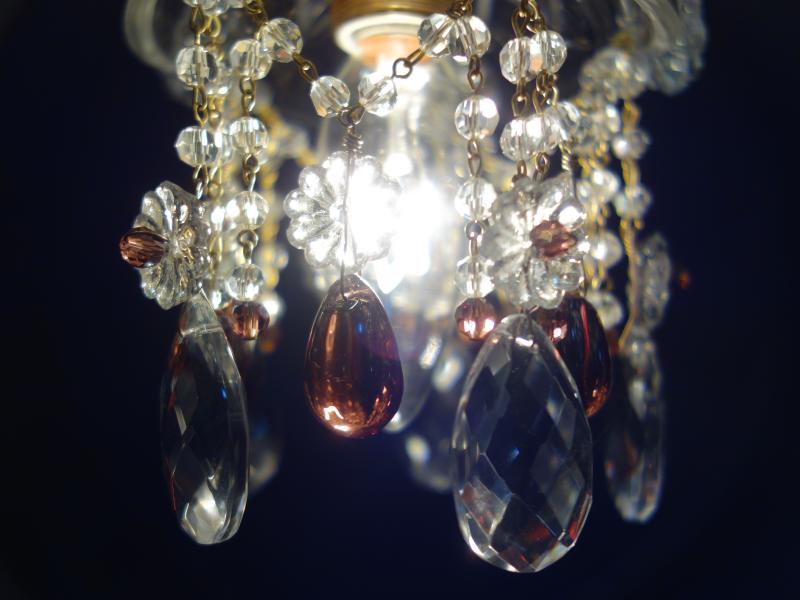 ペンダントライト　アンティーク・ヴィンテージ　LCH 1277　Czechoslovak crystal pendant lamp 1灯（4）