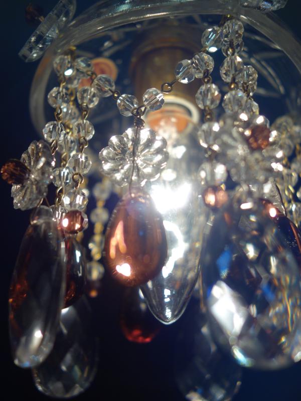 ペンダントライト　アンティーク・ヴィンテージ　LCH 1277　Czechoslovak crystal pendant lamp 1灯（5）