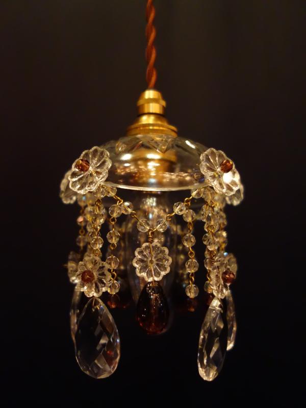 ペンダントライト　アンティーク・ヴィンテージ　LCH 1277　Czechoslovak crystal pendant lamp 1灯（6）