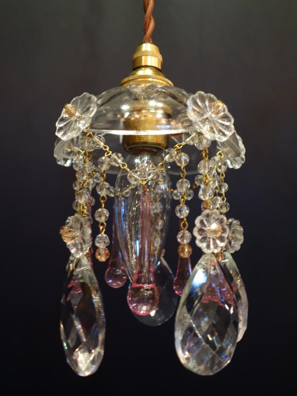 ペンダントライト アンティーク・ヴィンテージ LCH 1278 Czechoslovak crystal pendant lamp 1灯(2)