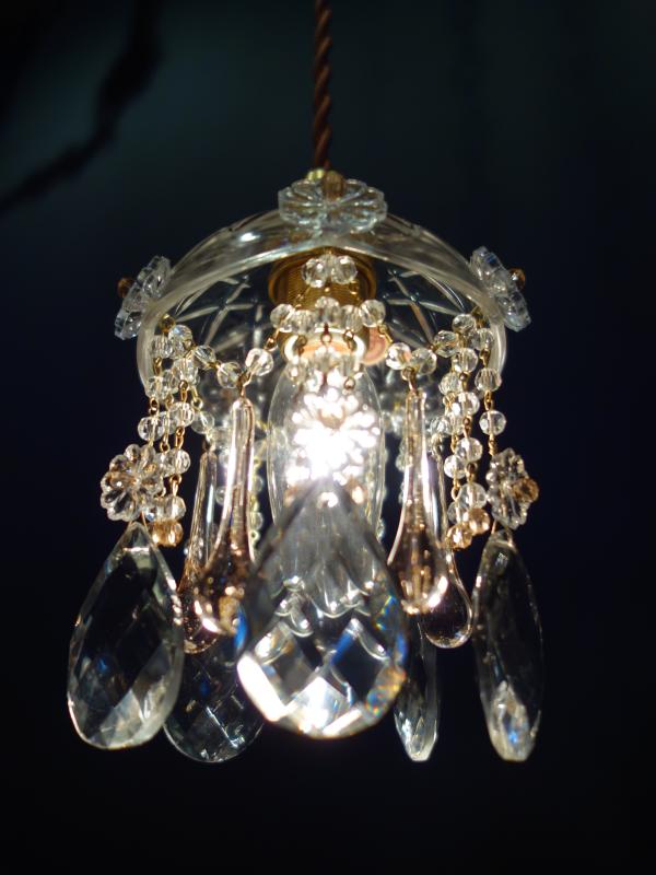 ペンダントライト アンティーク・ヴィンテージ LCH 1279 Czechoslovak crystal pendant lamp 1灯(2)