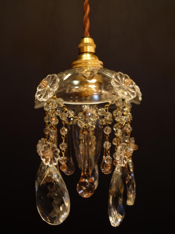 ペンダントライト アンティーク・ヴィンテージ LCH 1279 Czechoslovak crystal pendant lamp 1灯(6)