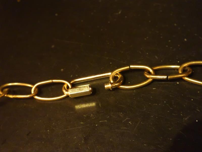 照明器具、シャンデリア用連結カン　コネクター ゴールド色　USP 1007/5/G（6）