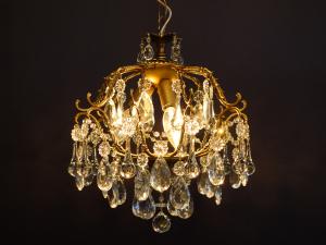 French brass cage chandelier 3灯