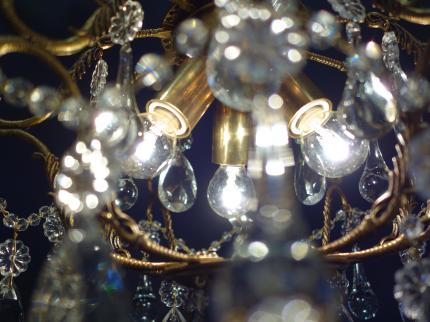 シャンデリア　アンティーク・ヴィンテージ　LCH 1281　French brass cage chandelier 3灯（C3）