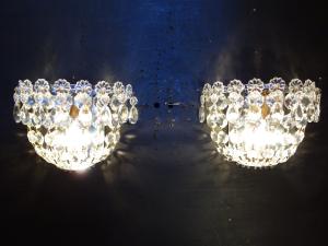 Belgian silver crustal half-dome wall lamp 1灯 ＊SET of 2