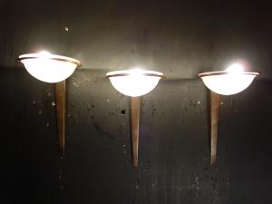 French brass & frost glass shade wall lamp 1灯 ＊SET of 3