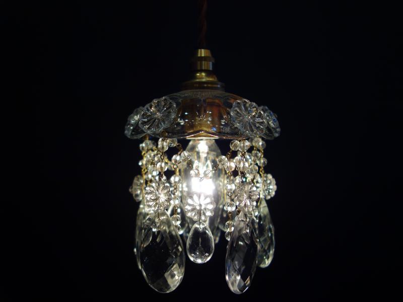 Czechoslovak crystal pendant lamp 1灯 ＊50mm/Clear