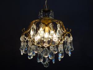 French brass cage chandelier 3灯