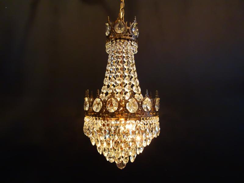 French brass Imperial chandelier 3灯