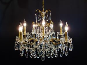 Spanish brass & crystal chandelier 10灯