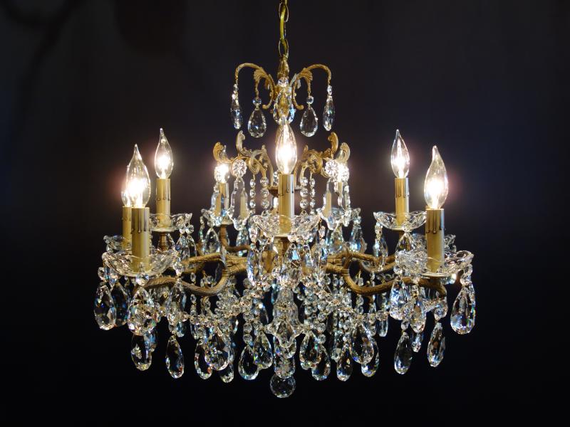 Spanish brass & crystal chandelier 10灯