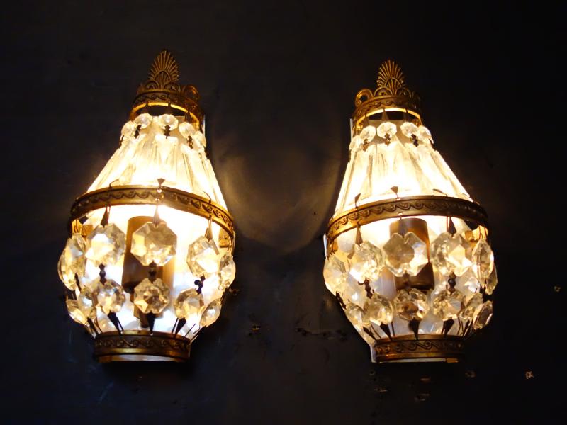 ウォールランプ アンティーク・ヴィンテージ LCB 0662 French brass wall lamp 1灯 *SET of 2(2)