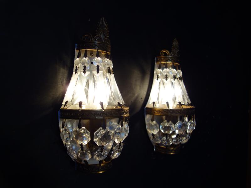 ウォールランプ アンティーク・ヴィンテージ LCB 0662 French brass wall lamp 1灯 *SET of 2(3)