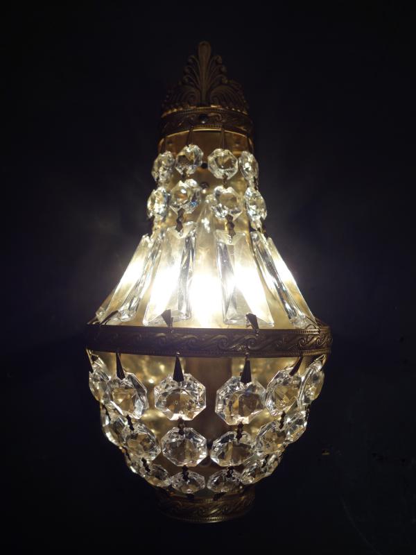 ウォールランプ アンティーク・ヴィンテージ LCB 0663 French brass wall lamp 1灯 *SET of 2(2)