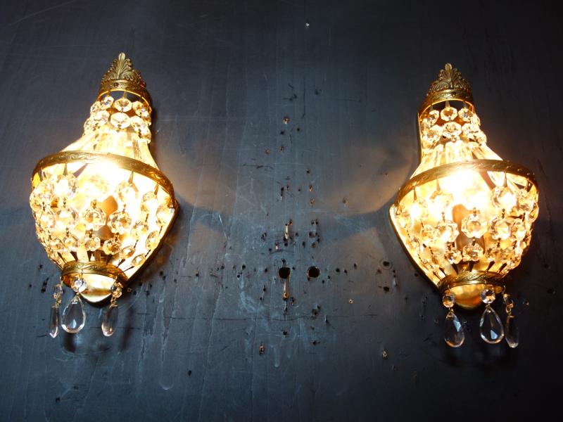 ウォールランプ　アンティーク・ヴィンテージ　LCB 0663custom　French brass wall bracket 1灯 SET of 2（2）