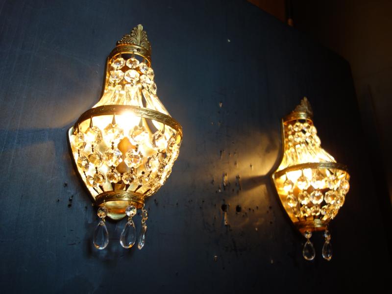 ウォールランプ　アンティーク・ヴィンテージ　LCB 0663custom　French brass wall bracket 1灯 SET of 2（5）